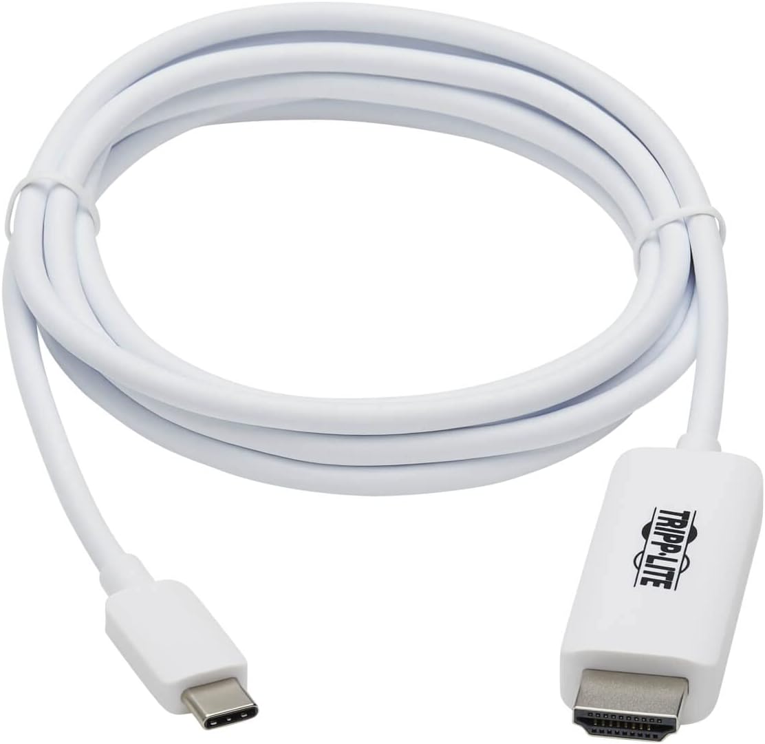 Tripp Lite USB C to HDMI Cable, Thunderbolt 3 Compatible Adapter Cable, USB-C and HDMI 4K, 4:4:4, White, M/M