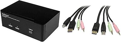 StarTech.com 2-Port DisplayPort Dual-Monitor KVM Switch - 4K 60Hz (SV231DPDDUA2)