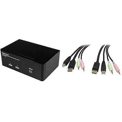 StarTech.com 2-Port DisplayPort Dual-Monitor KVM Switch - 4K 60Hz (SV231DPDDUA2)