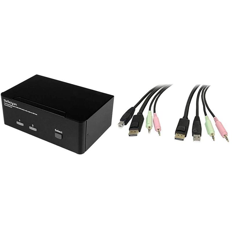 StarTech.com 2-Port DisplayPort Dual-Monitor KVM Switch - 4K 60Hz (SV231DPDDUA2)