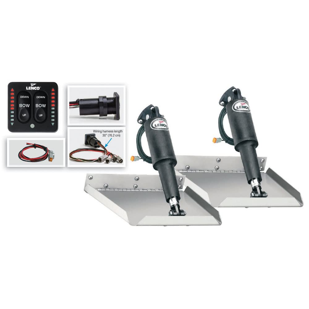 Lenco 12" x 12" Edgemount Trim Tab Kit w/LED Indicator Switch Kit 12V