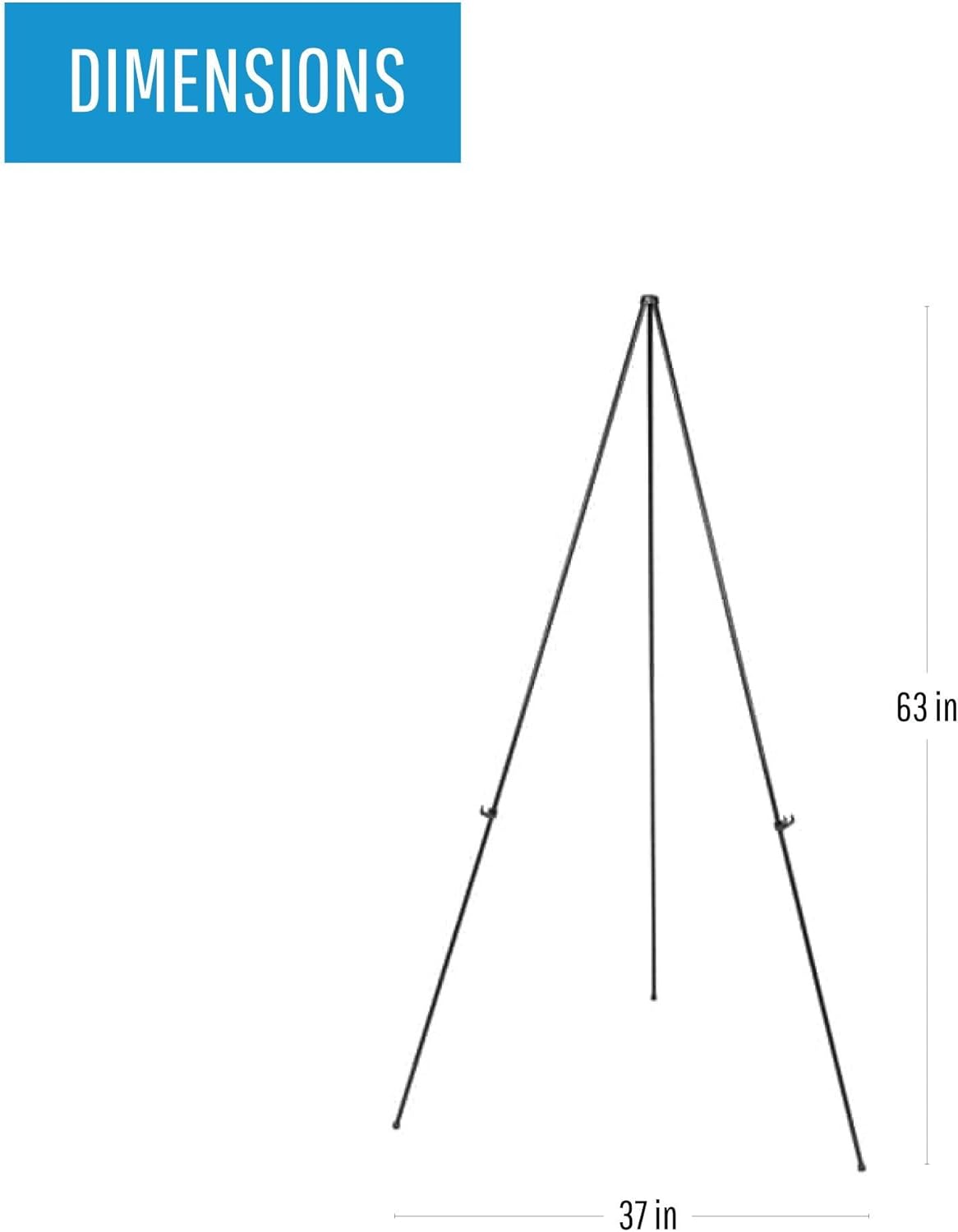 MASTERVISION Instant Display Easel, Steel, Black