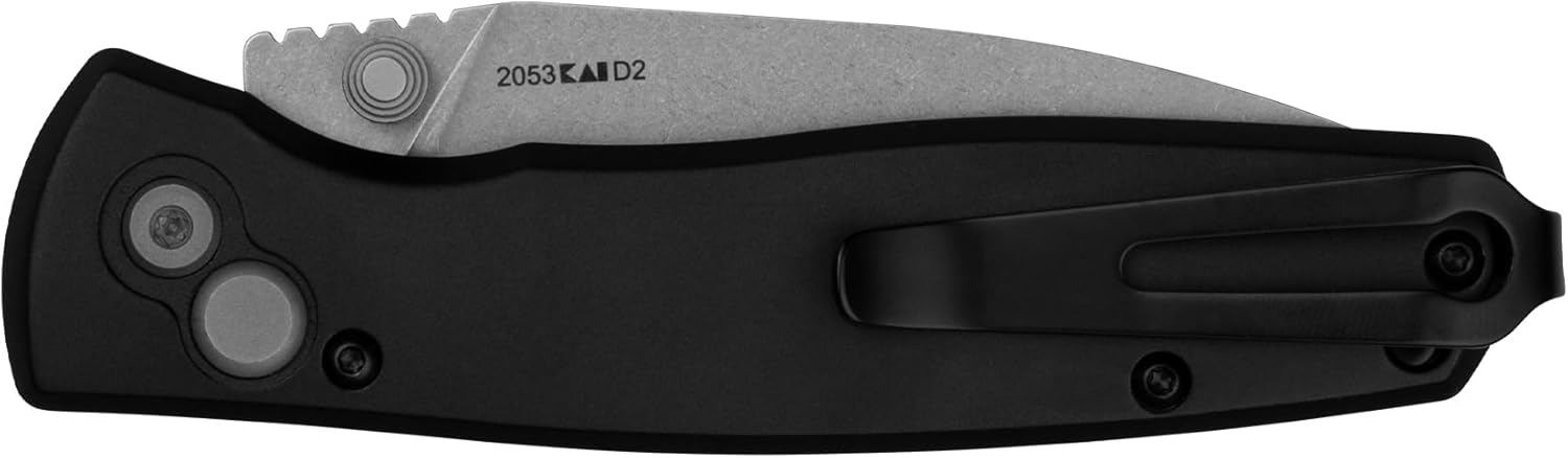 Kershaw Kindred Folding Knife, 3" D2 Steel Spear Point Blade, Black Anodized Aluminum Handle, Lock Mechanism