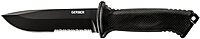 Gerber Gear Prodigy Survival Tactical Knife - Full Tang, Serrated Edge Knife - American Steel Blade - Molded Soft-Grip - with Protective MOLLE Sheath - Black