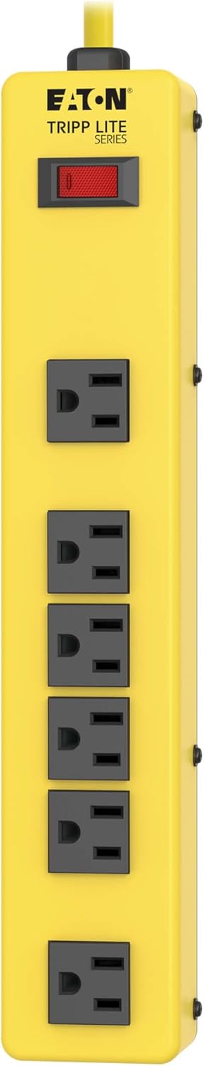 TRIPP LITE Heavy Duty Safety Power Strip, Metal Housing, Yellow