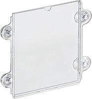 Azar Displays Vertical/Horizontal Sign Frames with Suction Cups, 8 1/2inx11in, Clear, Pack of 2