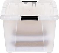 IRIS USA 45 Quart Plastic Storage Container Bin with Latching Lid, Clear, 4 Pack