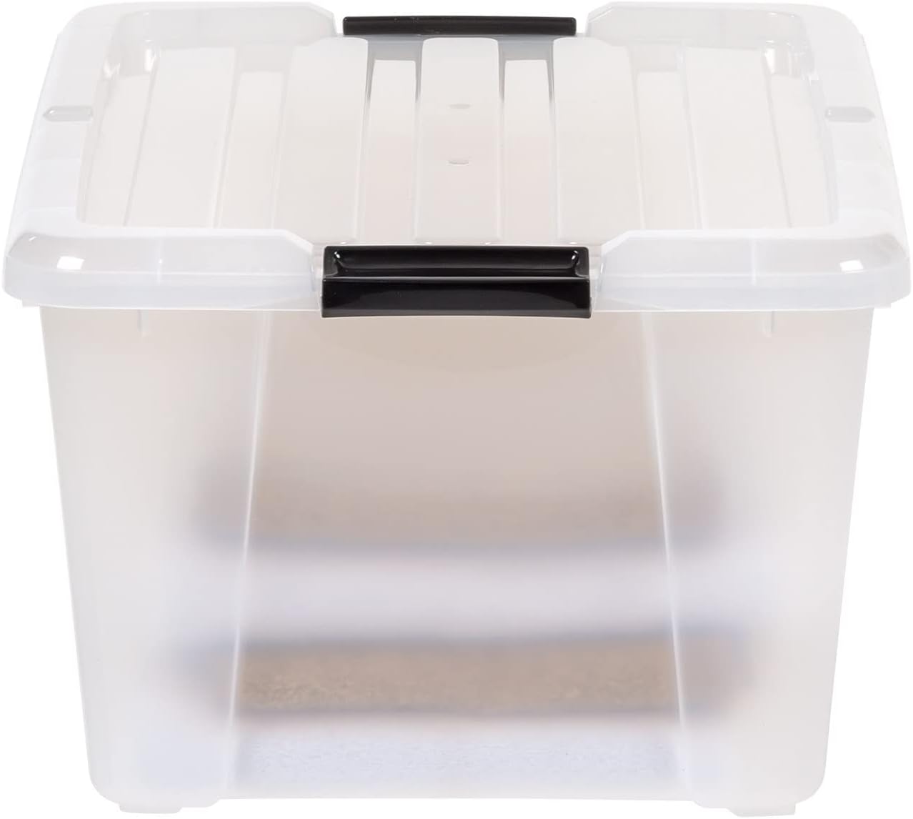 IRIS USA 45 Quart Plastic Storage Container Bin with Latching Lid, Clear, 4 Pack