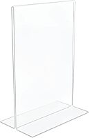 Office Depot Brand Stand-Up Sign Holder, Vertical, 7inH x 5inW, Clear, 69101