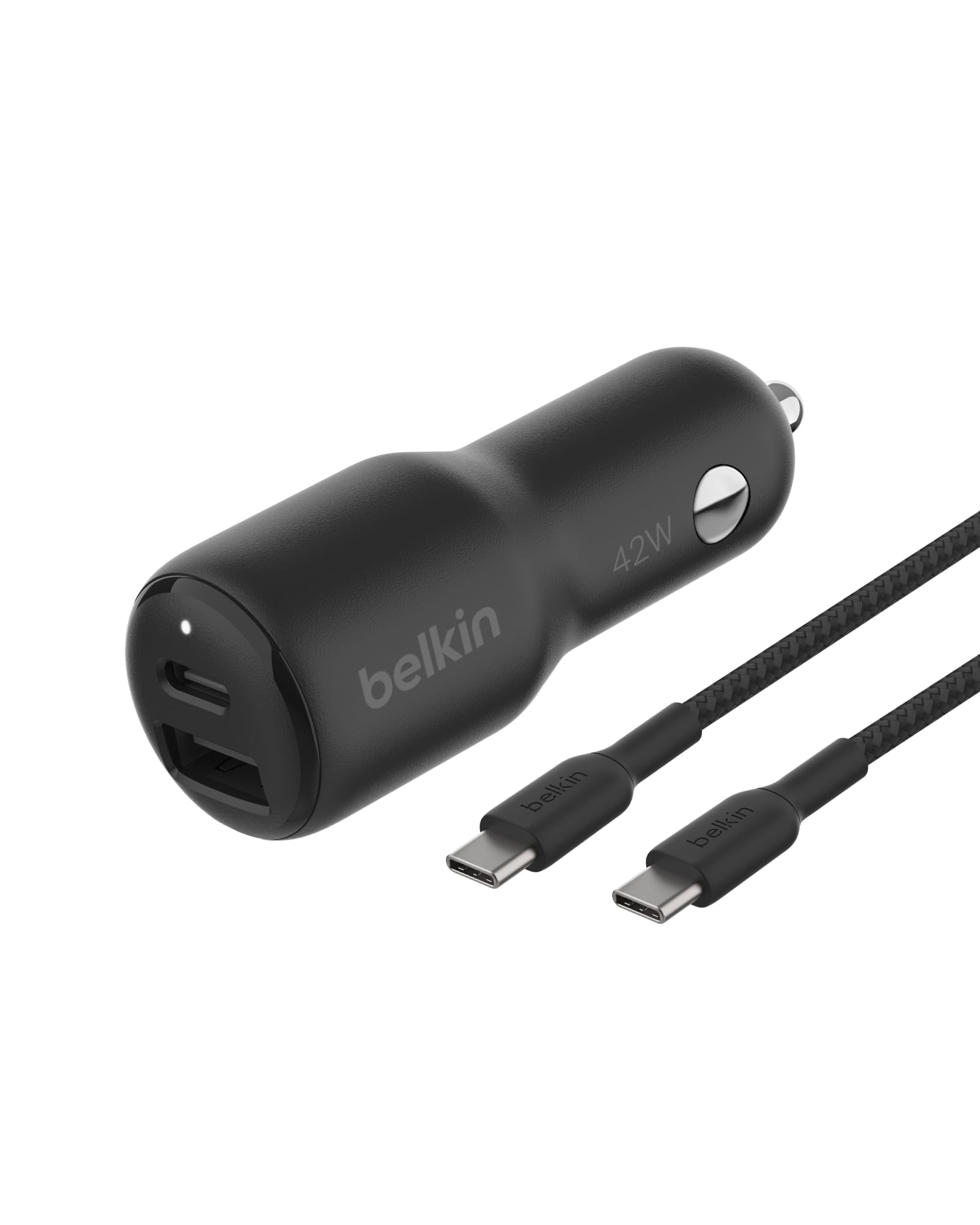 Belkin BoostCharge 42-Watt Dual Port Fast Car Charger with30W USB-C & 12W USB-A Ports