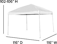 Flash Furniture Harris 10'x10' Pop Up Event Canopy Tent