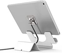 Maclocks CL12UTHWB Universal Security Tablet Holder With Security Cable Lock and Plate (White)