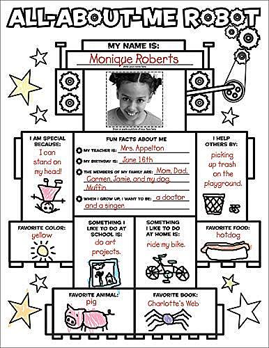 [Graphic Organizer Posters: All About Me Robot: 30 Fill-in Personal Posters for Kids to Display with Pride] [By: Charlesworth, Liza] [June, 2007]