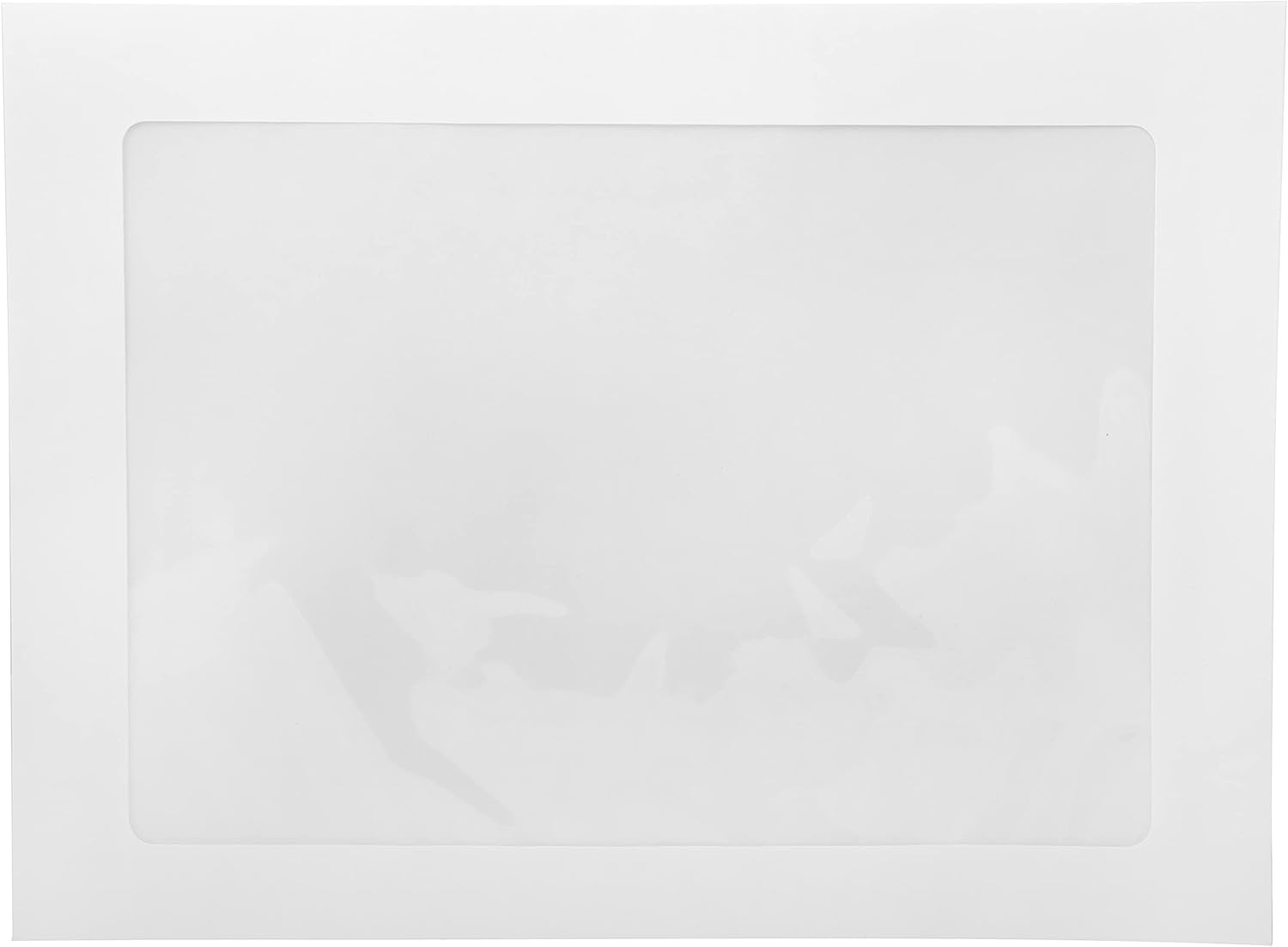 JAM Paper Window Booklet Envelopes - White - Gummed Closure - Single Window