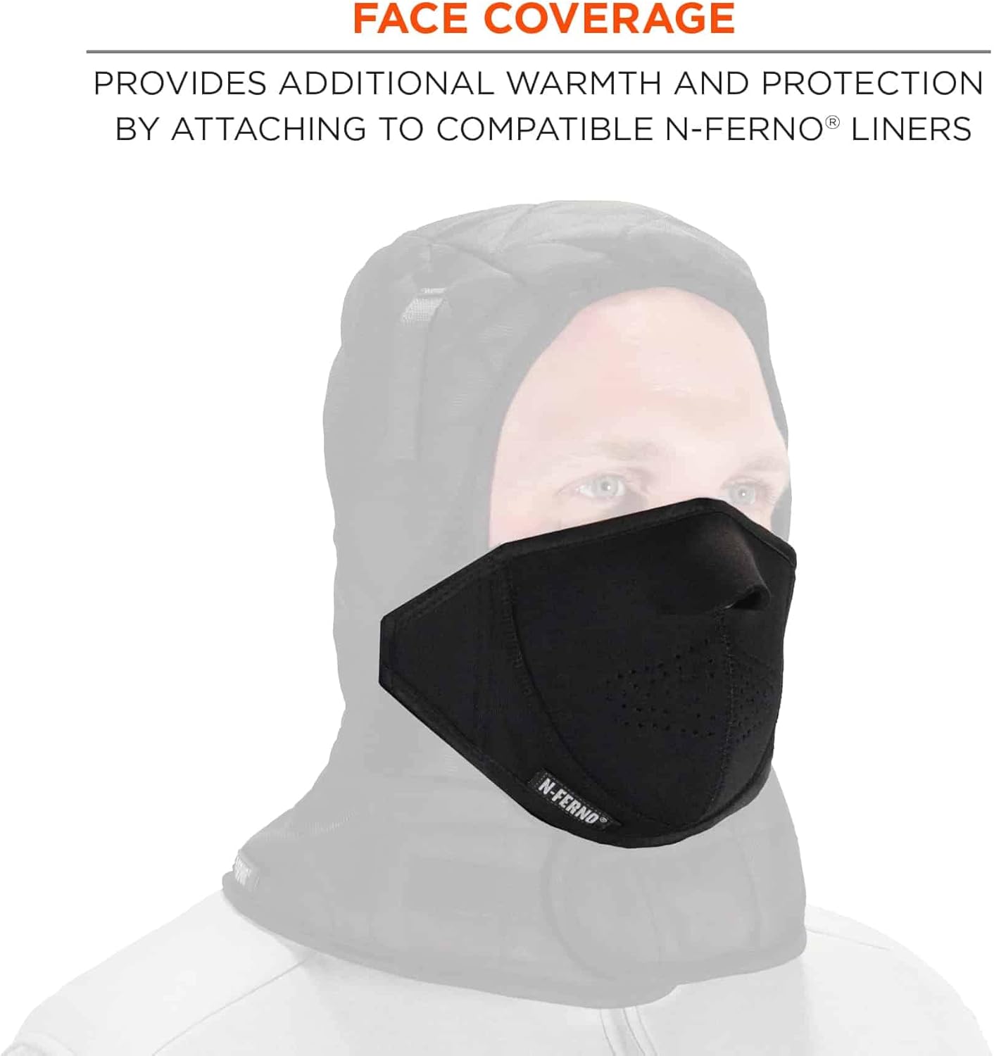 Detachable Neoprene Mouthpiece for Winter Liners, Ergodyne N-Ferno 6874,Black Mask