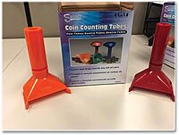 CONTROLTEK Coin Counting Tubes, 1 Compartment, Assorted Colors, 4/Pack (560077)