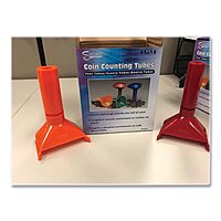 CONTROLTEK Coin Counting Tubes, 1 Compartment, Assorted Colors, 4/Pack (560077)