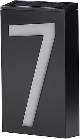 Genérico Sibomtex Número de casa Solar con luz LED, Placa de dirección iluminada para Casas, números de dirección, Letrero de dirección LED con energía Solar para casa, Villa, Patio, Calle.