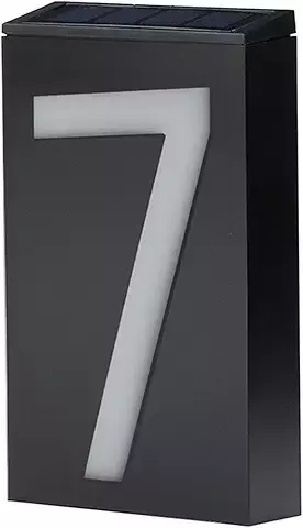 Genérico Sibomtex Número de casa Solar con luz LED, Placa de dirección iluminada para Casas, números de dirección, Letrero de dirección LED con energía Solar para casa, Villa, Patio, Calle.