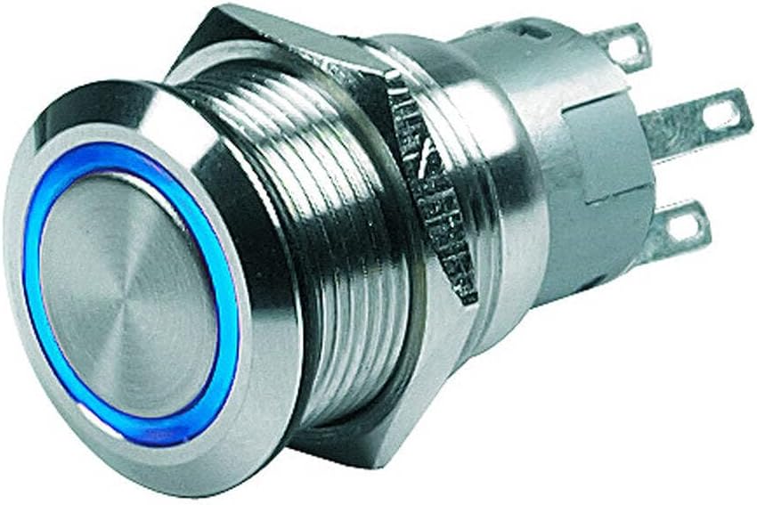 Marinco 80-511-0007-01 Push Button Switch - 24v Latching On/Off - Blue Led