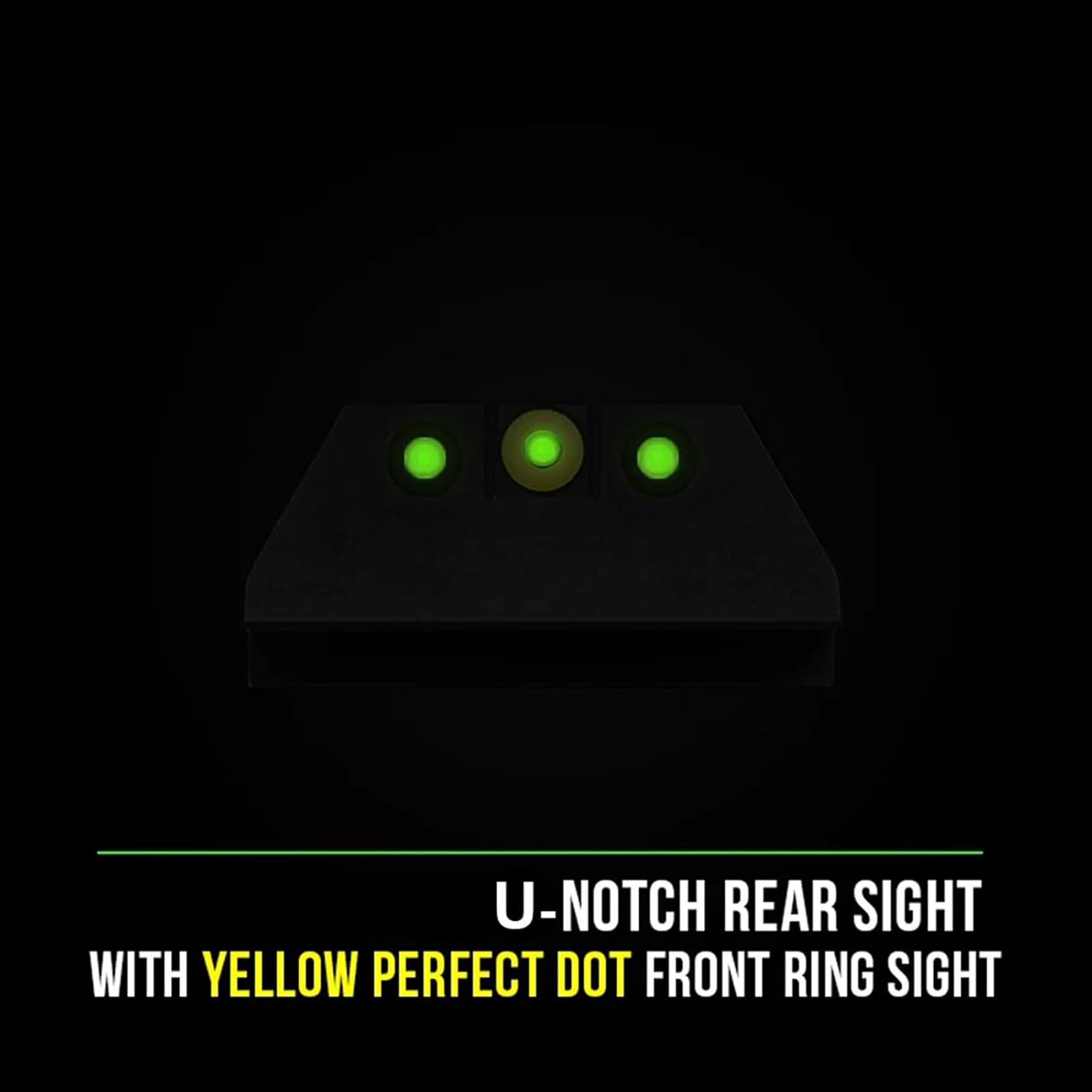 NIGHT FISION Standard Height Perfect Dot Tritium Night Sight Set for 1911