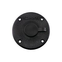 Scotty #344-BK Round Flush Deck Mounting Bracket Black Sealed Bottom with Rain Cap