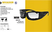 Bobster ® Invader, Gloss Black Frame, Clear Photochromic Lens