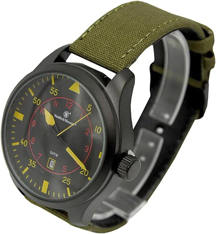 Smith & Wesson Men's N.A.T.O. Watch, 5ATM, Japanese Movement, Stainless Steel, Water Resistant, Tactical Watch