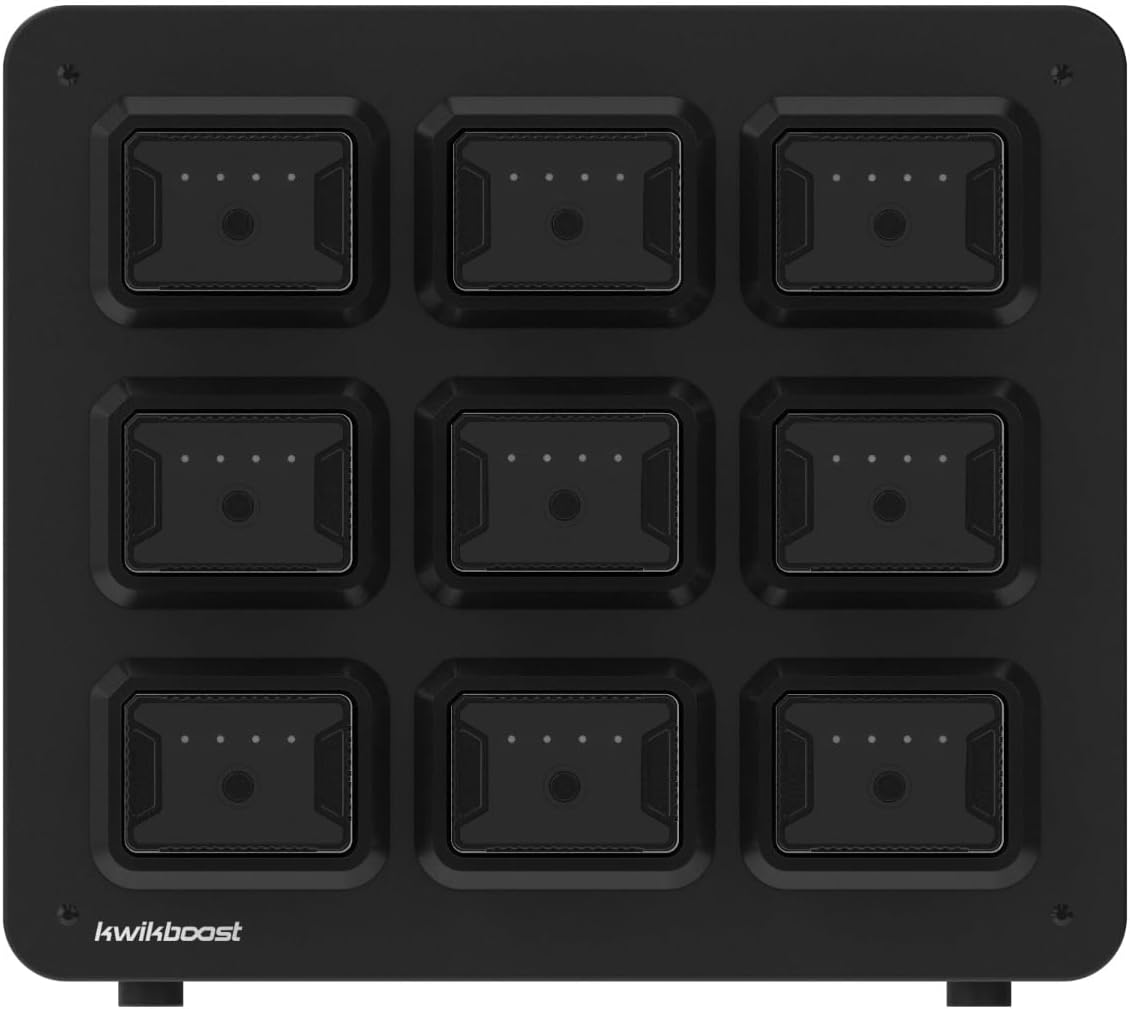 EdgePower 9-Bay Battery Charging Station – Charges and Stores Nine EdgePower Batteries – Batteries Not Included