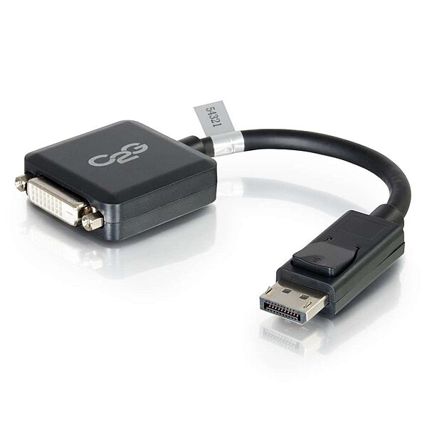 C2G Legrand DisplayPort to DVI, Male to Female Displayport Cable, Black DisplayPort Cable, 8 Inch Digital Display Cable