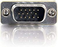 C2G HD15 VGA M/M Mini Gender Changer (Coupler) - 1 x 15-pin HD-15 Male - 1 x 15-pin HD-15 Male - Silver, Yellow