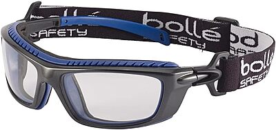 Bolle BAXTER Safety Goggles, Clear Lens, Polycarbonate, ASAF Platinum, One Size (40276)