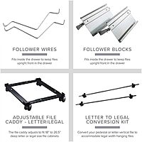 Hirsh 22-in Deep 3 Drawer - Letter Width - Vertical Metal File Cabinet - Black - Commercial Grade - Fully Assembled