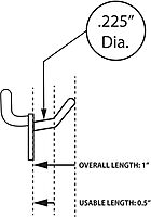 Azar Displays Glass-Filled Nylon Hooks, 1in, Black, Pack Of 50 Hooks