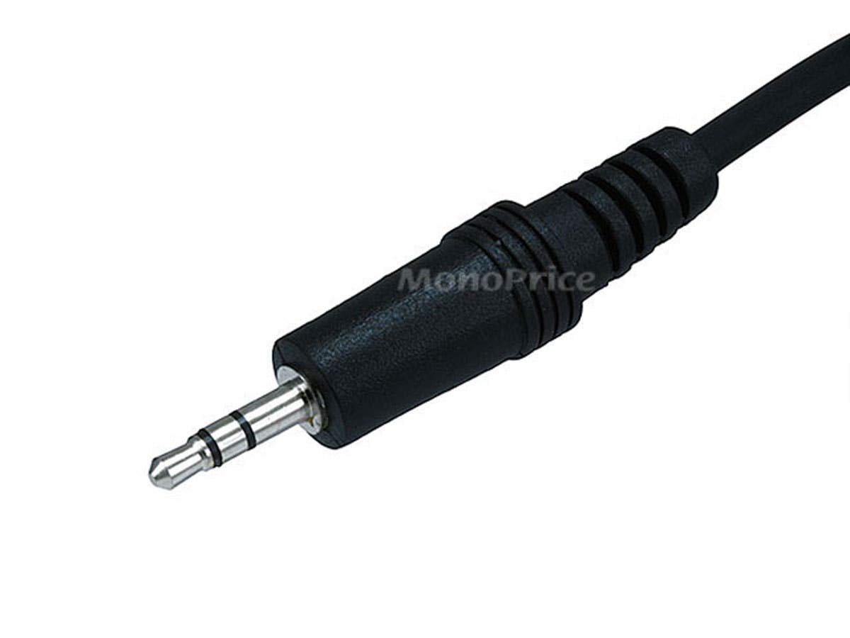 Monoprice 3.5mm (1/8") Male-to-Male Stereo TRS AUX Cable with Molded Strain Relief Boots