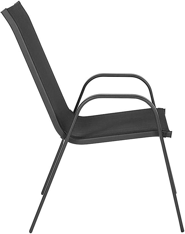 FLASH FURNITURE Brazos Series Outdoor Stackable Patio Chairs with Flex Comfort Material