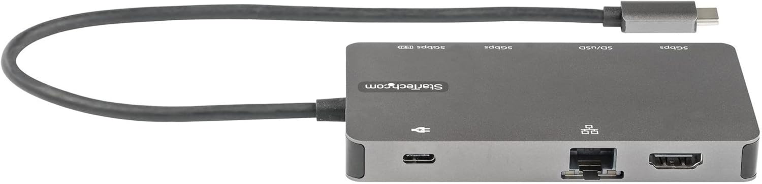 StarTech.com USB C Multiport Adapter - HDMI 4K 30Hz or VGA Travel Dock - 5Gbps USB 3.0 Hub (USB A / USB C Ports)