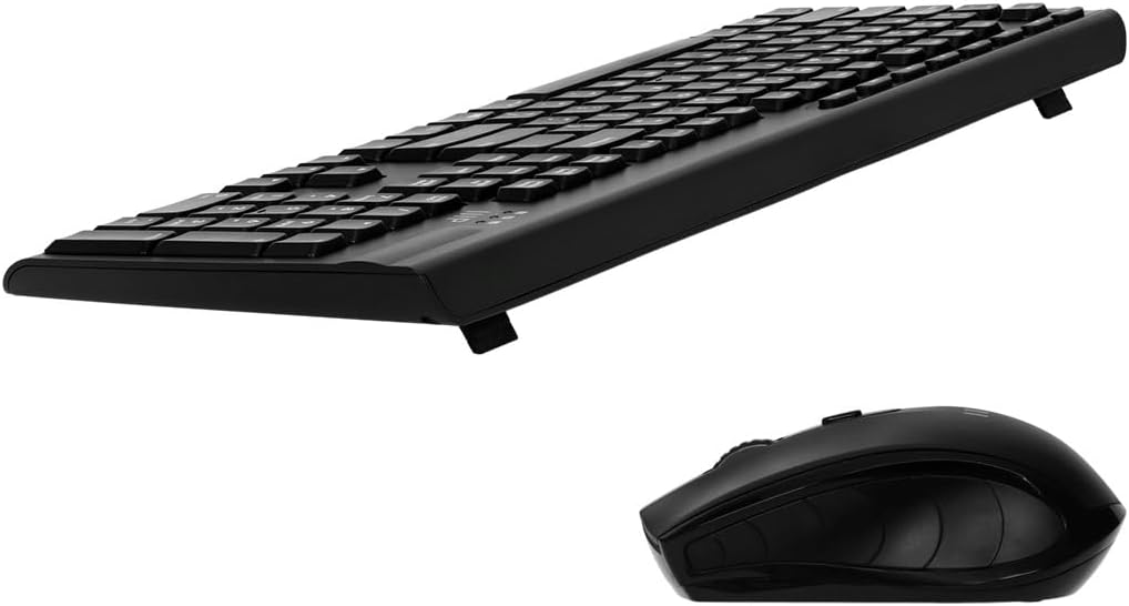 Monoprice Wireless Membrane Keyboard and Optical Mouse Combo, Full-Size 104-Key Keyboard, 2.4 GHz Wireless Receiver