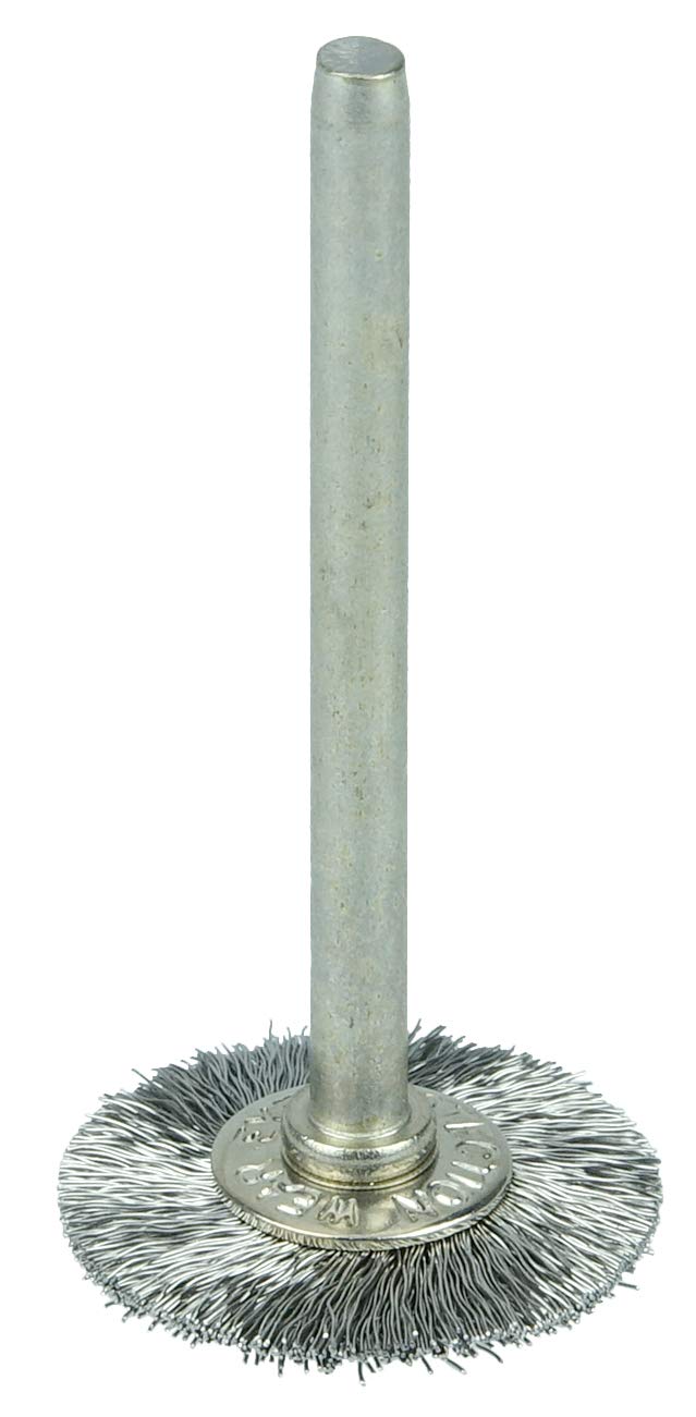 Weiler 26005 0.005" Wire Size, 3/4" Diameter, 302 Stainless Steel Bristles, 1/8" Stem Size, Wire Fill