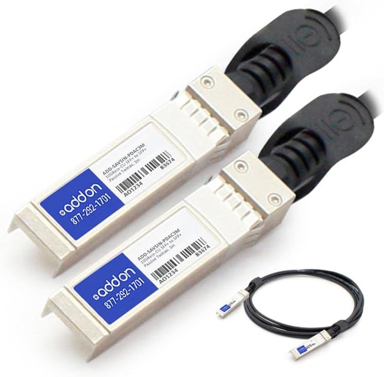 Addon ADD-SAVSIN-PDAC3M 10GBase-CU Direct Attach Cable - SFP+ to SFP+ - 10 ft - twinaxial - Passive