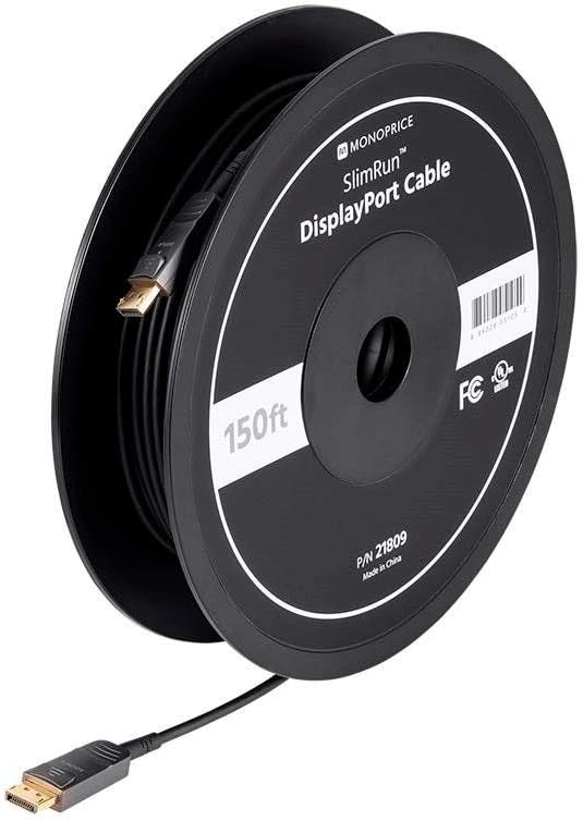 Monoprice 8K DisplayPort 1.3 Cable - 8K@30Hz, 5K@60Hz, 4K@120Hz Resolution, 32.4Gbps Bandwidth, HDR Support