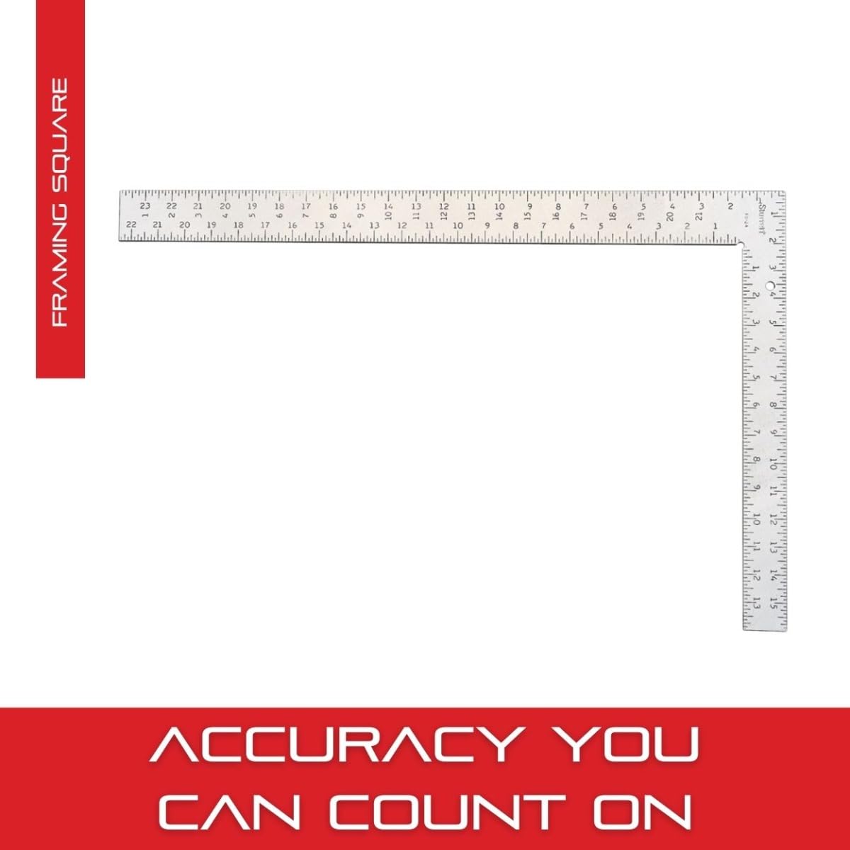 Starrett Professional Framing Square with Clear Coating and Tempered Steel - 1/8" Graduation Stamping, 24" x 2" Body