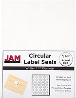 JAM PAPER Circle Label Sticker Seals - 1 2/3 Inch Diameter - 120 Round Labels/Pack
