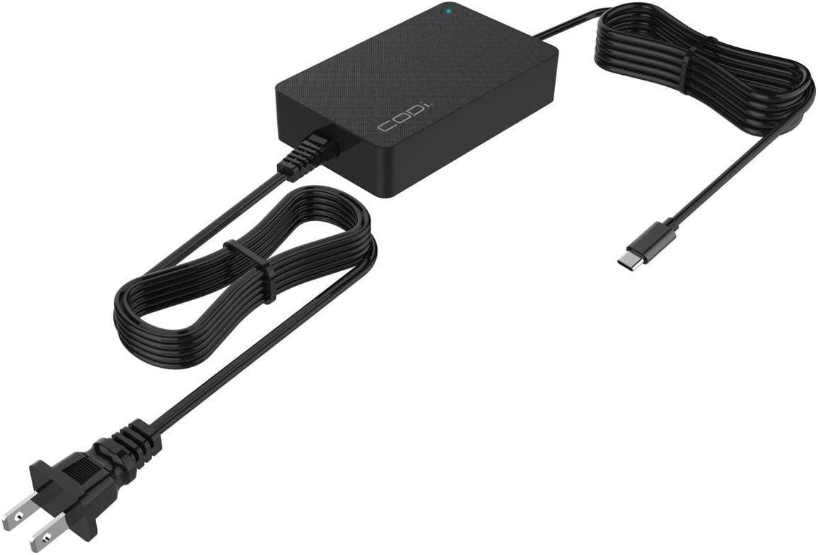 CODi 90W USB-C AC Power Adapter - Over current protection, short circuit protection, internal over-heat shutdown