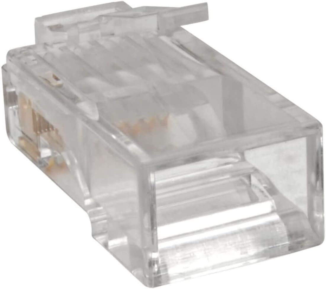 TRIPP LITE 100 Pack Cat6 RJ45 Modular Connector Plug Solid/Stranded RND (N230-100)