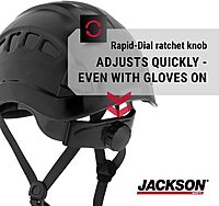 Jackson Safety CH300 & CH400V Climbing-Style Hard Hats – Vented & Non-Vented, Flip-Up Visor, ANSI Z89.1, OSHA Compliant