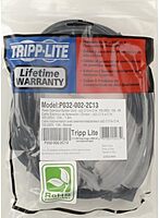 Tripp Lite Heavy-Duty Power Splitter Y Cable 15A, 14AWG (IEC-320-C20 to 2x IEC-320-C13) 2-ft.(P032-002-2C13),Black
