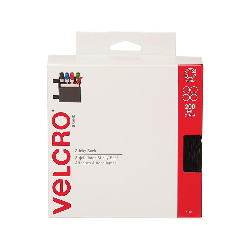 VELCRO Tape (91823) Industrial Indoor/Outdoor Hook & Loop Combo Packs, Dots, 3/4in, Black (200 Per Case) for Home & Office