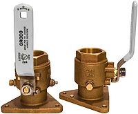 GROCO 1-1/4" Bronze Tri-Flanged Ball Valve/Seacock