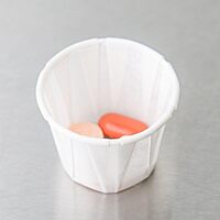 Solo Cup Treated Paper Souffle Portion Cups, 1 Oz, White, 20 Bags of 250 Cups, Case Of 5,000 Cups